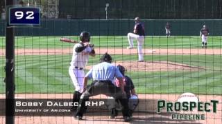 Bobby Dalbec Prospect Video RHP University of Arizona [upl. by Aidnama296]