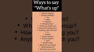 18 ways to say What’s Up‪Other ways to say Hi👋 englishshorts spokenenglish learnenglish [upl. by Rina432]