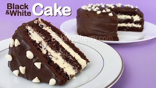 BLACK amp WHITE Chocolate CAKE Recipe  Delicious Dessert Idea  Fancy Chocolate Cake  Baking Cherry [upl. by Aeneas143]