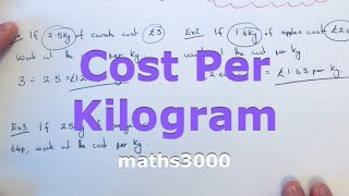 How To Find The Cost Per Kilogram Unit Cost Per Kg Of Food [upl. by Thorman]