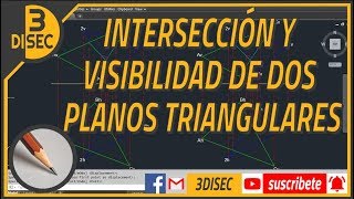 Intersección y visibilidad de dos planos triangulares primer cuadrante sistema europeo ISOE [upl. by Lona]