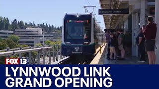 Lynnwood Link light rail extension opens  FOX 13 Seattle [upl. by Atekihc346]