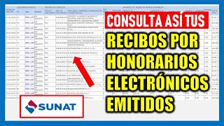 CÓMO VER MIS RECIBOS POR HONORARIOS ELECTRÓNICOS EMITIDOS 2023  SUNAT [upl. by Beutler226]