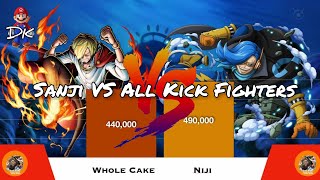 Sanji VS All Kick Fighters Power levels  DK [upl. by Jammin282]