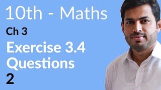 Class 10 Math Chapter 3  Exercise 34 Question 2  10th Class Math Chapter 3 [upl. by Staal]