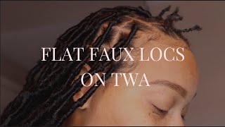 How To Do Flat Faux Locs on TWA Rubber Band Method  Beginner Friendly Faux Locs [upl. by Derek]