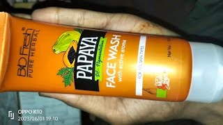 Bio Fresh Papaya De Pigmentation Face Wash With Active Aroma Information And Review In Hindi [upl. by Katee]