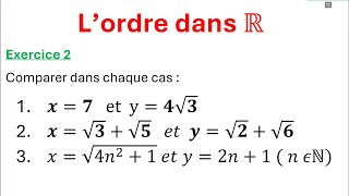 Lordre dans R  la comparaison  Tronc commun  Exercice très important [upl. by Reve]