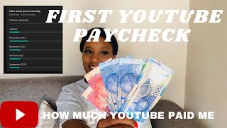 FIRST YOUTUBE PAYCHECK EXACT AMOUNT AND DATES Monetized South African YOUTUBER [upl. by Efthim842]