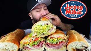 Jersey Mikes MUKBANG  Philly Cheese Steak  Italian Sub Mikes Way [upl. by Nonahs]