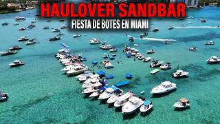 Haulover Sandbar ðŸ¤ªâš“ï¸ðŸŒŠ Fiesta de botes Miami 2024 [upl. by Wallis]