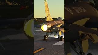 F16 Fighting Falcon Full Afterburner Takeoff shorts msfs f16 [upl. by Roxane]