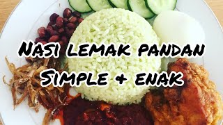 Resepi nasi lemak pandan simple mudah amp sedap [upl. by Mirabella146]