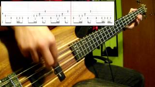 Rage Against The Machine  Killing In The Name Bass Cover Play Along Tabs In Video [upl. by Eelyme]