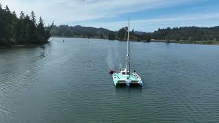 A Trimaran on the Yaquina Bay [upl. by Allecram]