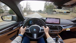 2022 BMW 530i Sedan POV ASMR  Walkaround and Test Drive [upl. by Peednama]