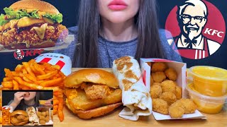 KFC  CHICKEN BURGER  SPICY FRIES  MUKBANG ASMR  EATING SOUNDS asmr eating sounds asmr eating [upl. by Itsrejk]