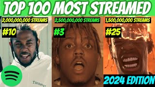 TOP 100 MOST Streamed Rap Songs OF ALL TIME Spotify 2024 UPDATED [upl. by Stutsman337]