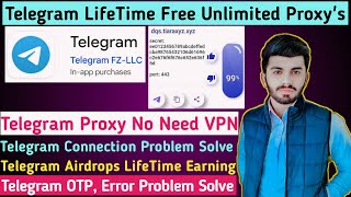 Telegram LifeTime Free Proxy No Need VPN  Telegram OTP Connecting Problem Solution  Telegram Proxy [upl. by Drida904]