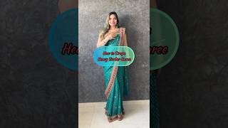 Heavy border saree drape Square pallu sareedraping sareedrapingideas sareedrape sareewearing [upl. by Ahsial926]