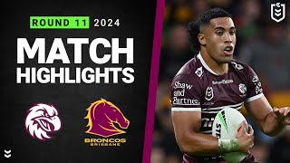 NRL 2024  Sea Eagles v Broncos  Match Highlights [upl. by Streeter]