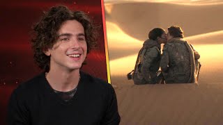 Timothée Chalamet Says its ‘Strange’ KISSING Zendaya in Dune Part Two Exclusive [upl. by Phillie]