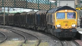 Fantastic Few Hours at Carlisle Station Rare GBRF 66 on the Log Train 16th October 24 [upl. by Snilloc801]