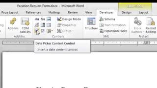 How to Make a FillintheBlank Form With Microsoft Word 2010  Microsoft Word Doc Tips [upl. by Milan692]