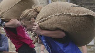 Woolsack Races a nod to 17th century British town tradition [upl. by Oicram]