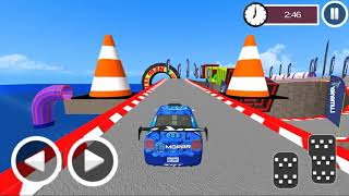 Ultimate Racing Derby Fast Car Stunts  Blue Car1  Impossible Car Stunts 3D  Android Gameplay [upl. by Adahs]