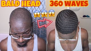 BALD HEAD TO 360 WAVES  INCREDIBLE TIMELAPSE ‼️😱 [upl. by Asirac553]