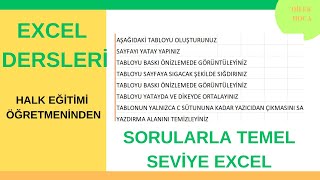 EXCEL 8 SORUDA SAYFA AYARLARI VE YAZDIRMA AYARLARI excel exceldersleri exceltips [upl. by Attelrak]