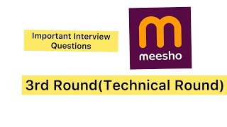 Meesho 3rd RoundTR Interview Topics interview importantquestions coding datastructures meesho [upl. by Kieran]