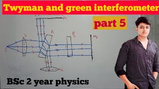 Twyman and green interferometer part 5  BSc 2 year physics  Division of Amplitudes [upl. by Auqinihs310]