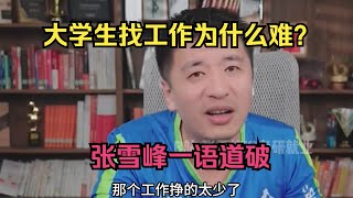 大学生找工作为什么这么难？张雪峰一语道破 [upl. by Aniluj753]