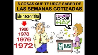 Las SEMANAS COTIZADAS 6 Cosas que te URGE saber [upl. by Anjali676]