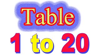 table 1 to 20 table from 1 to 20 [upl. by Dublin]