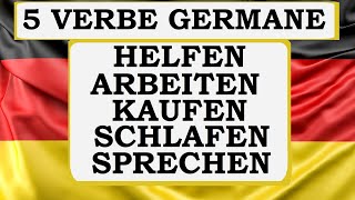 Invata Germana  5 VERBE GERMANE  Helfen arbeiten kaufen schlafen sprechen [upl. by Alaet756]