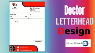 doctor letterhead design how to design letterhead in ms Word  israr professor computer [upl. by Tarfe]