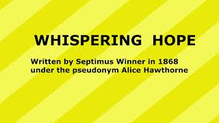 Whispering Hope Cover with lyrics and chords [upl. by Coheman]