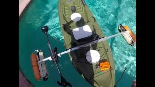 Kayak trolling motor with outriggers [upl. by Rednirah]