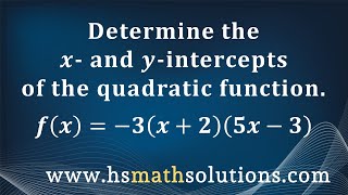 Finding the Intercepts of a Quadratic Function in Factored Form Example [upl. by Noirred]