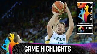 Lithuania v Slovenia  Games Highlights  Group D  2014 FIBA Basketball World Cup [upl. by Hyacinthia]