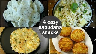 4 easy sabudana snacks recipes for fasting  healthy sago recipes  sabudana recipes for fast [upl. by Harwell]