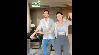 yuzvendra chahal with wife dhanashree dance on punjabi song veriffynews [upl. by Siramed]