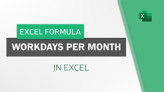 Workdays per Month in Excel [upl. by Truitt684]