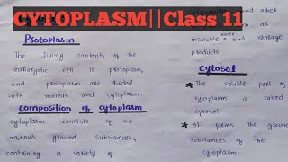 CytoplasmClass 11Chapter 4Easy lectures by zain [upl. by Annail]