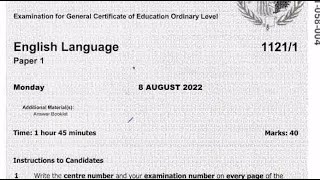 ECZ English Language Examination 2022 [upl. by Nauwtna583]