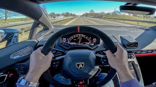 POV Novitec Lamborghini Huracan Tecnica on German Autobahn [upl. by Harolda577]