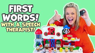 First Words with a Speech Therapist Baby Learning Farm Animals [upl. by Ystap]